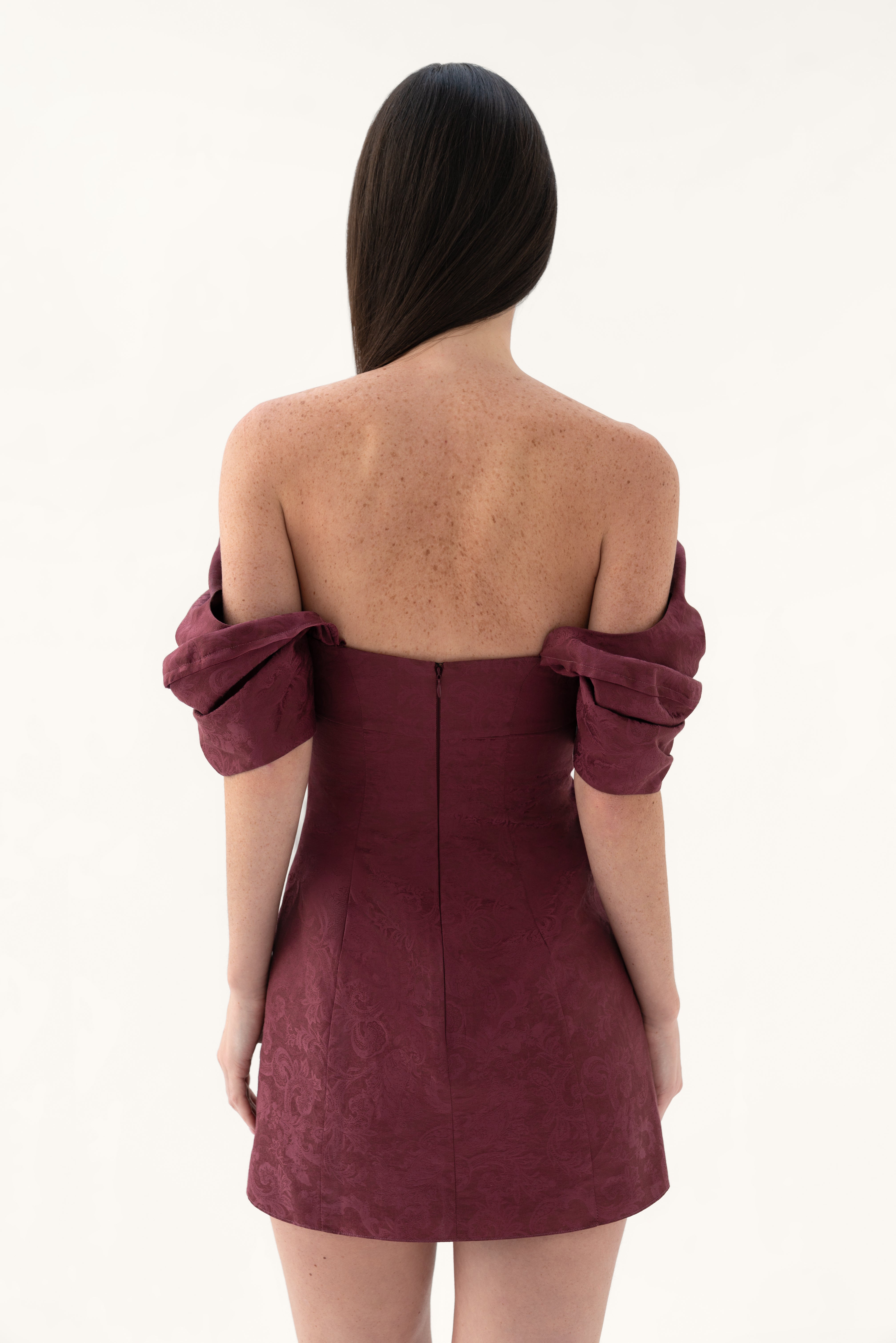 Nava Off-Shoulder Dress in jacquard