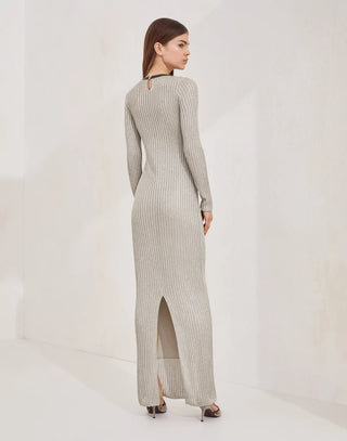 knit dress with precious collar