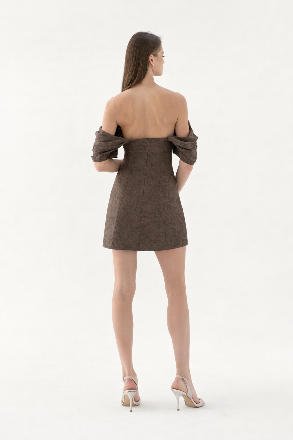 Nava Off-Shoulder Dress in jacquard